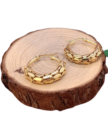 Argollas de Acero Inoxidable Color Dorado x 12 Pares.