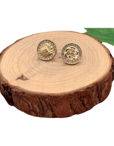 Aros de Acero Inoxidable Color Dorado x 12 Pares.