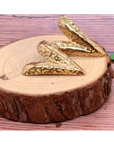 Aros Corazones de Acero Inoxidable Color Dorado x 12 Pares.