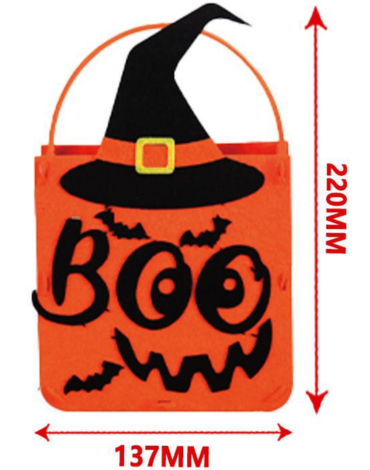 Bolsa para Dulces Diseño Boo x 6 Unds. Medida: 13.7 x 22 cm aprox.