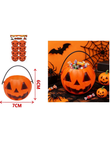 6 Set de Mini Baldes Calabazas (1 Set Trae 8 PCS) Medida: 6 x 7 cm aprox.