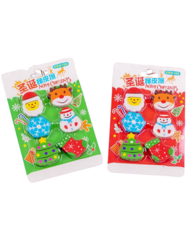 12 Set Goma de Borrar de Navidad (1 Set Trae 6 PCS)