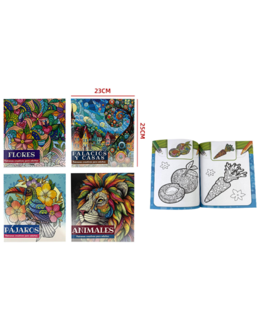 Libro para Colorear Modelos Surtidos x 12 Unds. Medida: 23 x 25 cm aprox