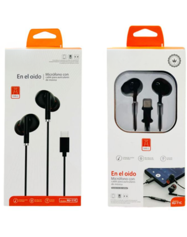 Audífonos con Cable Tipo C x 6 Unds.