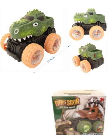 Auto Dino Musical con Luz  x 6 Unids.Medida :17,6 cm aprox