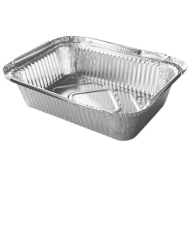 Bandeja de Aluminio C-18 c/ tapa de Cartón x100 Unds.Medidas:15 x 11 x 4cm aprox