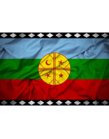Bandera Mapuche Similar Seda x 6 Unds. Medida: 120 x 180 cm aprox