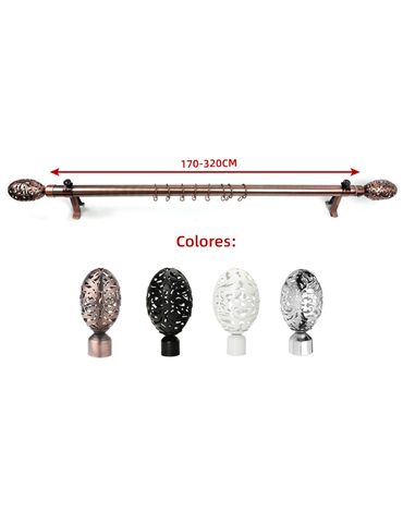 Barra de Cortina Extensible de Metal x 12 Unds. Medidas: 170 - 320 cm aprox.