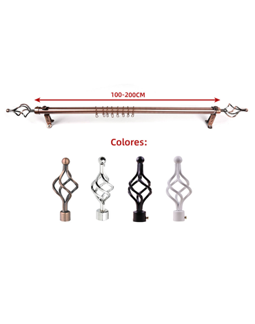 Barra de Cortina Extensible de Metal x 12 Unds. Medidas: 100 - 200 cm aprox.