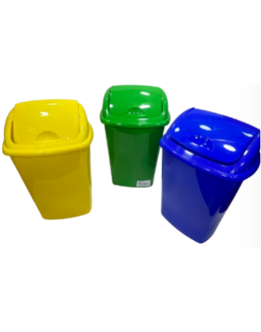 Basurero Plastico con Tapa Colores Surtidos x 6 Unds. Medida: 30 litros aprox.