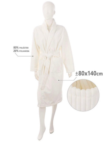 Bata de Baño Color Blanco x 4 Unds. Medida: 140 x 80 cm aprox.