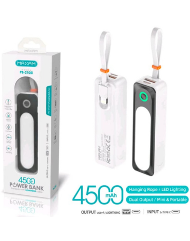 Bateria Portatil 2A - 4500 mAh con Cable Lightning x 3 Unds.