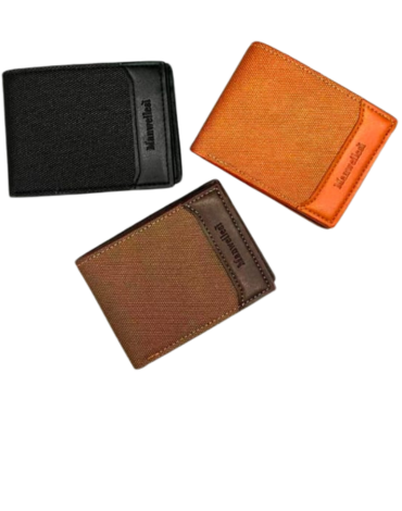 Billetera de Hombre Eco Cuero con Diseño x 12 Unds.Medida: 8.5x 11.5 cm aprox.