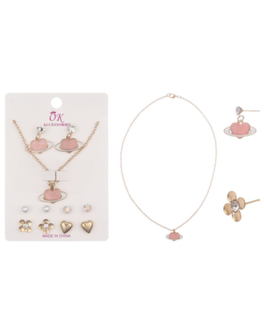 12 Set de Cadena y Aros (1 Set Trae 5 Pares de Aros + 1 Cadena)