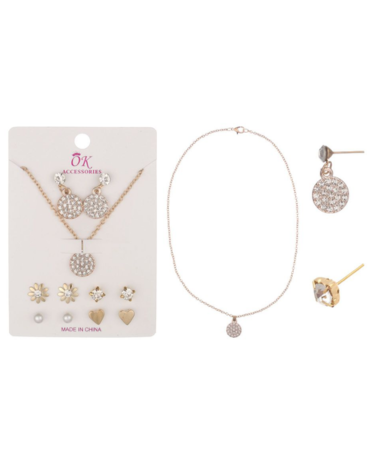 12 Set de Cadena y Aros (1 Set Trae 5 Pares de Aros + 1 Cadena)