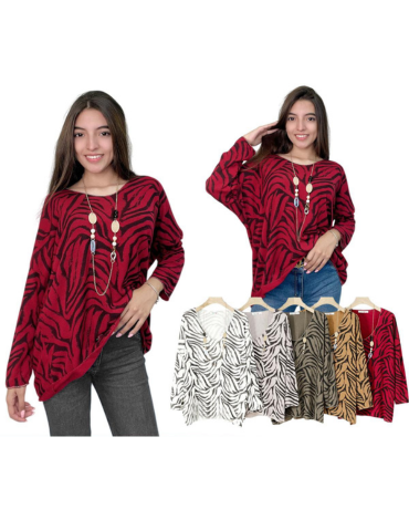 Blusa de Dama con Collar x 12 Unds. Talla: S - M / L - XL