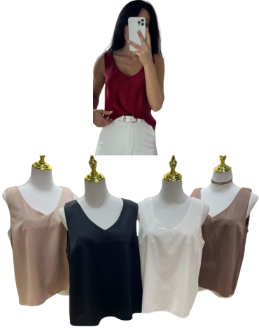 Blusa de Satín Colores Surtidos x 12 Unds. Talla: S - M . L