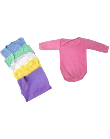 Body Algodón de Bebé Colores Surtidos x 12 Unds. Talla: 3 - 6 Meses.
