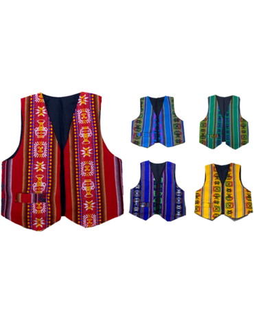 Bolero Nortino Adulto con Diseño Colores Surtidos x 12 Unds. Talla: M