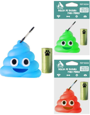 Dispensador de Bolsas para Desechos Colores Surtidos x 12 Unds.