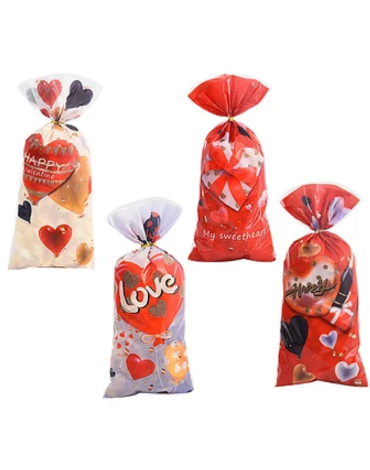 12 Set de Bolsa para Dulces San Valentín (1 Set Trae 12 PCS) Medida: 12.5 x 27.5 cm aprox.