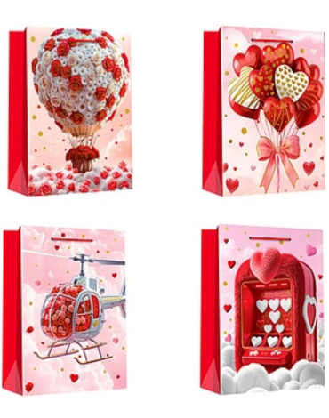 Bolsa de Regalo Modelos Surtidos x 12 Unds. Medida: 12 x 30 x 39 cm aprox.