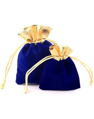 Bolsa de Terciopelo Color Azul x 50 Unds. Medida: 8 x 10 cm aprox.