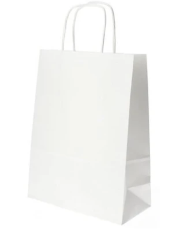 Bolsa de Papel Kraft Color Blanco x 36 Unds. Medida: 8 x 5 x 11 cm aprox.