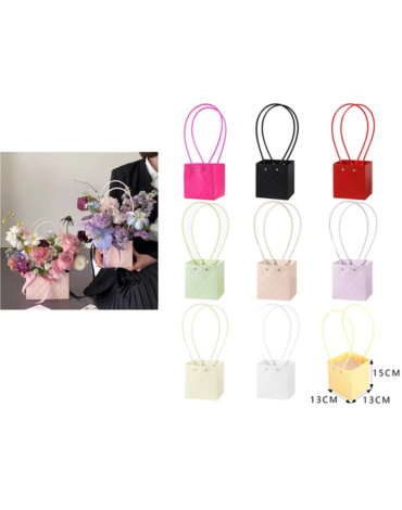Bolsa Floral Colores Surtidos x 10 Unds. Medida: 13 x 13 x 15 cm aprox.