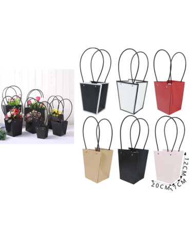 Bolsa Floral Colores Surtidos x 10 Unds. Medida: 20 x 17 x 12 cm aprox.