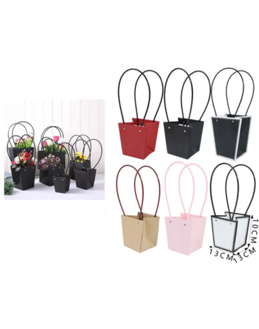 Bolsa Floral Colores Surtidos x 10 Unds. Medida: 13 x 13 x 10 cm aprox.