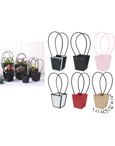 Bolsa Floral Colores Surtidos x 10 Unds. Medida: 12 x 12 x 8 cm aprox.