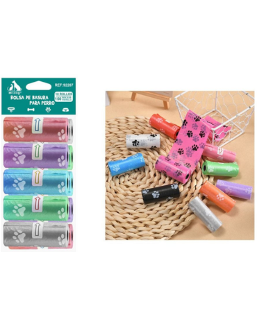 12 Set de Bolsas Patitas para Desechos de Mascotas (1 Set Trae 10 PCS)