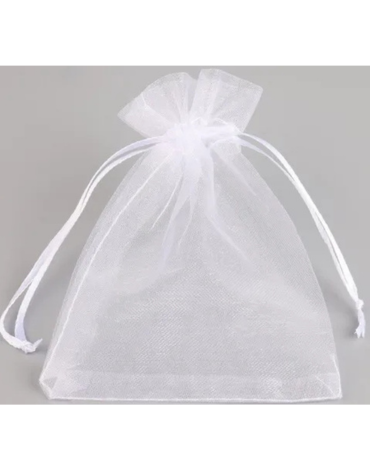 Bolsa de Organza Color Blanco x 48 Unds. Medida: 20 x 29 cm aprox