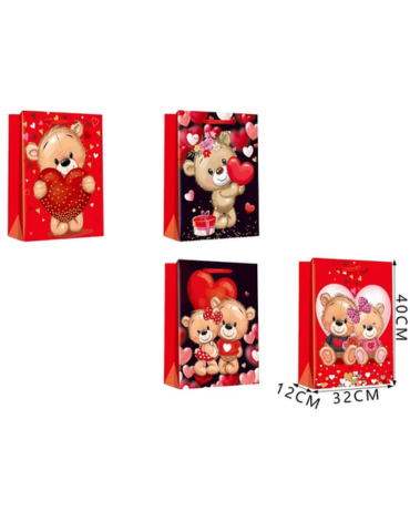 Bolsa de Regalo Ositos x 12 Unds. Medida: 40 x 32 x 12 cm aprox.