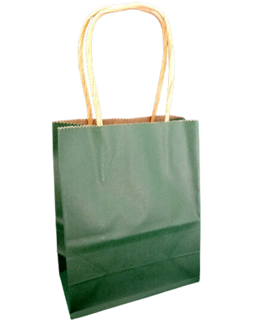 Bolsa de Regalo Papel Kraft Color Verde x 24 Unds. Medida: 14 x 11.5 x 7 cm aprox.