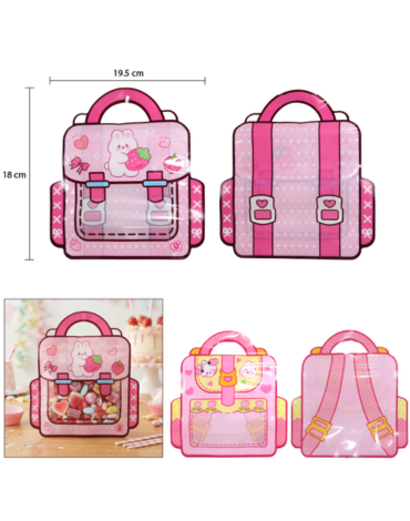 Bolsa Resellable para Dulces Diseño Mochila x 12 Unds. Medida: 18 x 19.5 cm aprox.