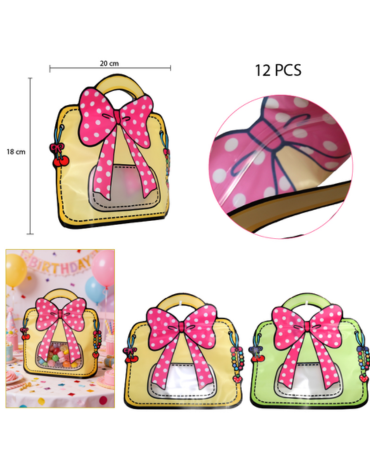 Bolsa Resellable para Dulces Diseño Cartera x 12 Unds. Medida: 20 x 18 cm aprox.