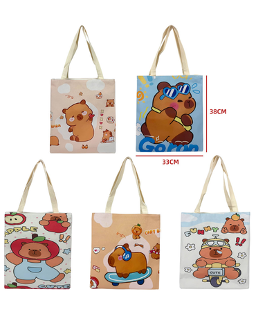 Bolso de Dama con Diseño Capibara x 12 Unds. Medidas : 33 x 38 cm aprox.