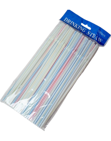12 Set Bombillas Plásticas Colores Surtidos (1 Set Trae 100 PCS)