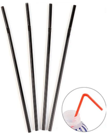 18 Set Bombilla Flexibles Color Negro (1 Set Trae 100 Pcs) Medida: 21 cm aprox.