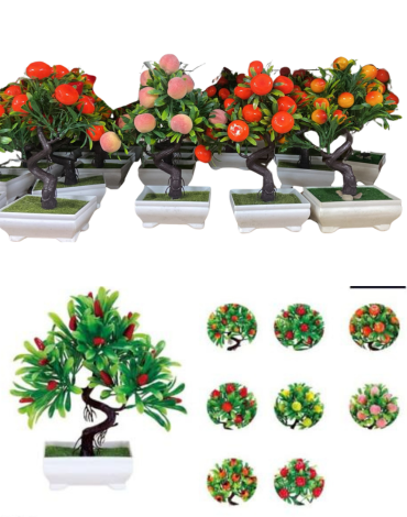 Bonsai con Maceta Colores Surtidos x 6 Unds. Medida: 42 cm aprox.