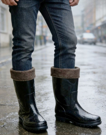Botas de Agua con Interior Chiporro Color Negro x 12 Pares. Tallas: 40 al 45