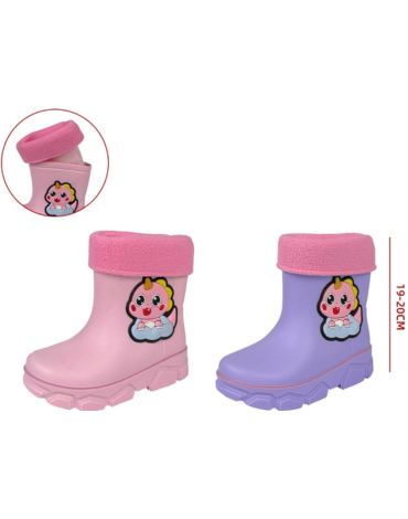 Botas de Agua para Niñas Colores Surtidos x 25 Pares. Talla: 30 al 35