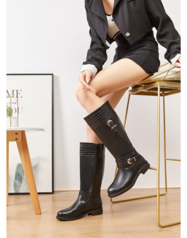 Botas Largas de Mujer Color Negro x 12 Pares. Talla: 35 al 40