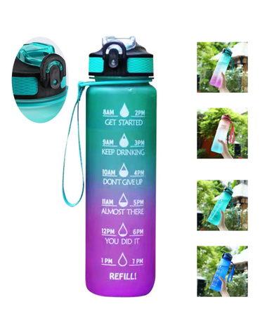 Botella Plástica para Agua x 4 Unds. Capacidad : 1000 ml