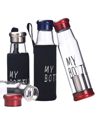 Botella con Infusor y Funda Colores Surtidos x 10 Unds. Medida: 550 ml aprox.