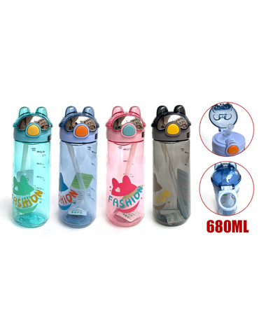 Botella Plástica para Agua x 4 Unds. Capacidad : 680 ml