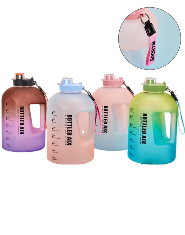 Botella de Agua Motivacional Colores Surtidos x 3 Unds. Medida: 2200 ml aprox.