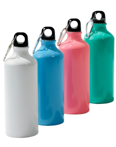 Botella ELR de Aluminio con Mosquetón Colores Surtidos x 12 Unds. Medida: 750 ml aprox.